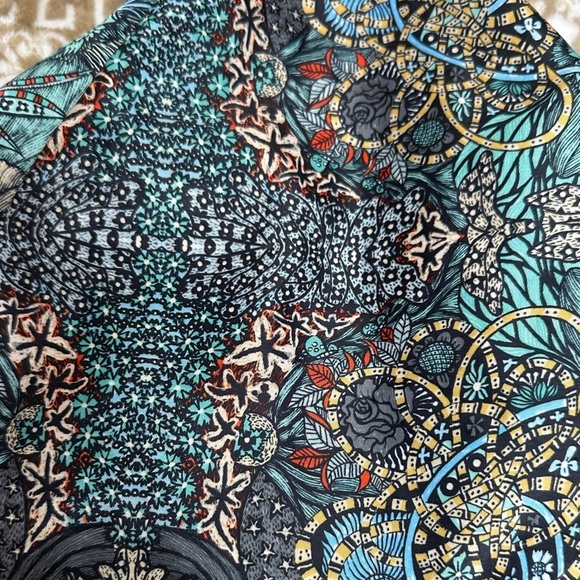 Artistic Patterned Backpack with Black Straps